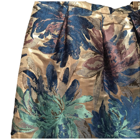 NWTNEW WITH TAGS KIIND METALLIC‎ FLORAL SKIRT BUBBLE SKATER SZ 14 - Picture 2 of 12